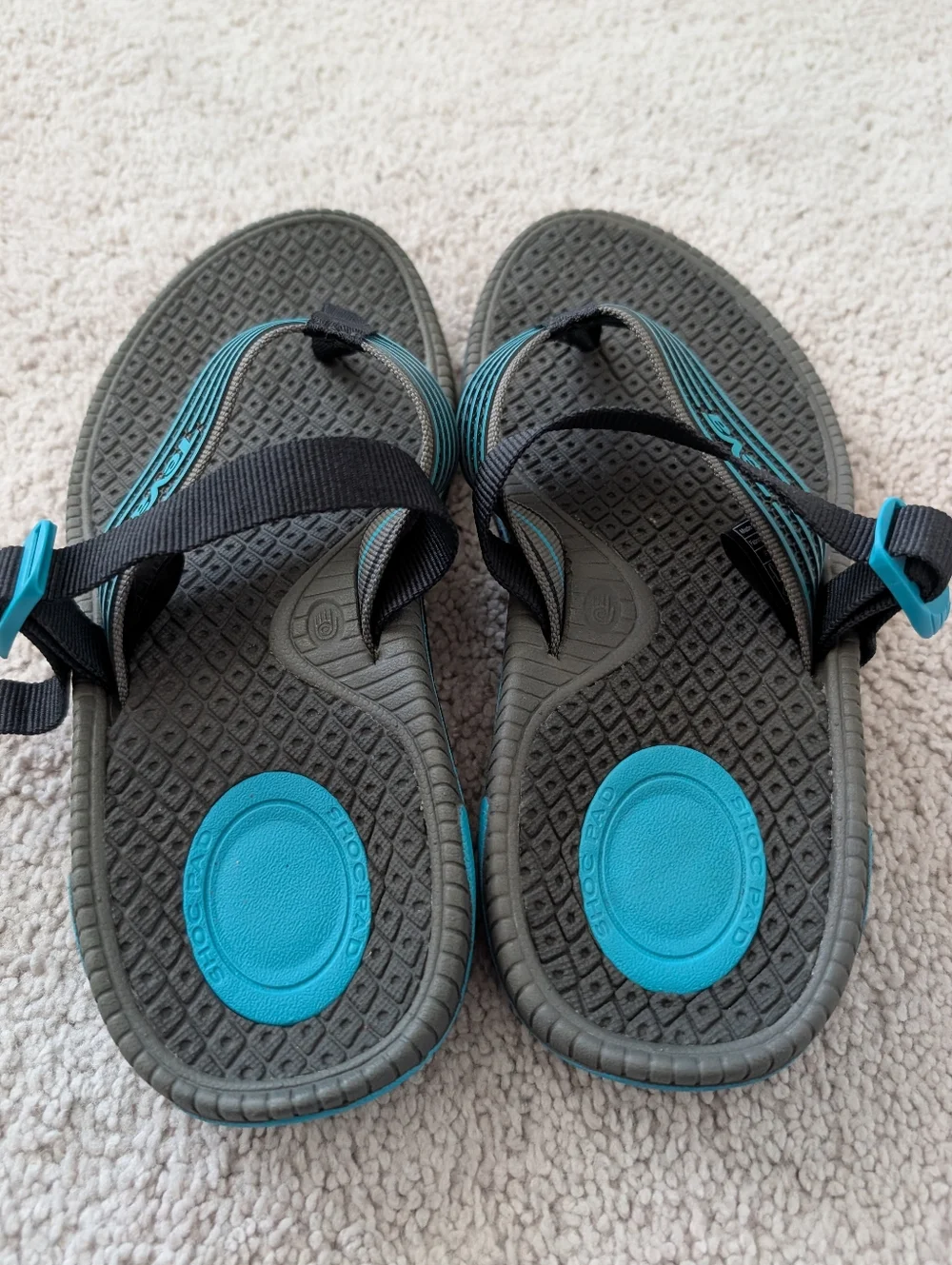 Teva Bomber Flip Flops Women's Size 8 Gray Blue Slip On Thong Slides Sandals - Picture 3 of 12